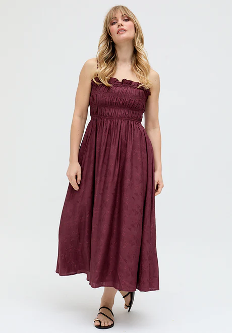 Red All-Over Jacquard Mini Dress