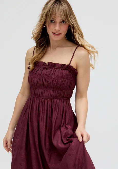 Red All-Over Jacquard Mini Dress