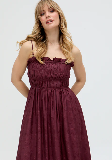 Red All-Over Jacquard Mini Dress